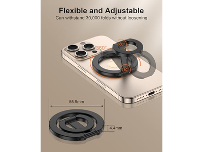 Poignée pour téléphone — Magnetic Phone Grip Holder with Adjustable Kickstand Loop for Smartpho