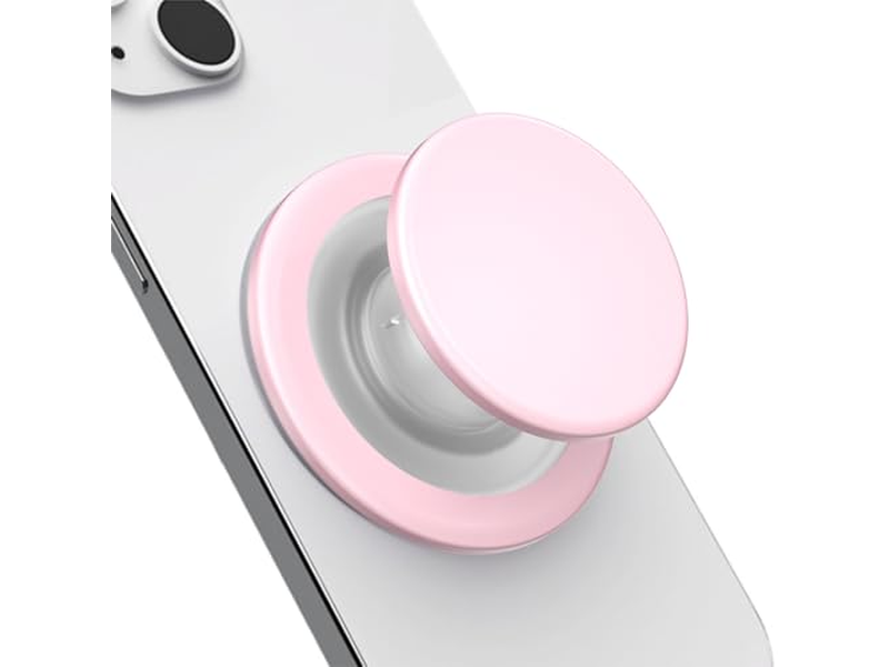 Poignée pour téléphone — Magnetic Phone Grip Holder with Collapsible Stand Transparent Pink