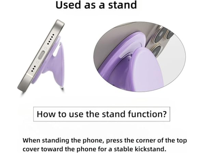 Poignée pour téléphone — Magnetic Phone Grip Holder with Collapsible Stand Transparent Pink