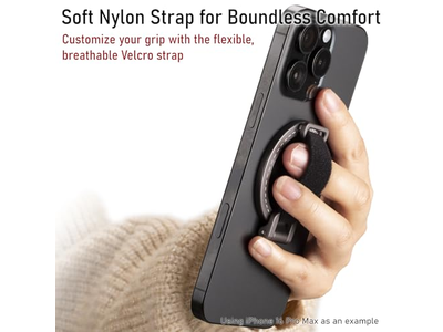 Poignée pour téléphone — Magnetic Phone Grip Kickstand with Adjustable Strap and Strong Magnets