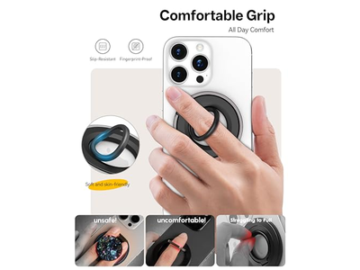 Poignée pour téléphone — Magnetic Phone Grip Ring Holder Stand Compatible with iPhone and Andro
