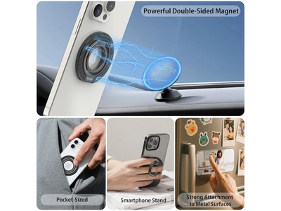 Poignée pour téléphone — Magnetic Phone Grip Ring Stand with Removable Holder and Adapter 360degree