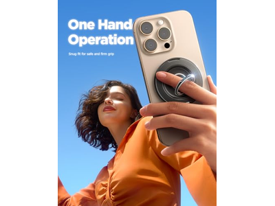 Poignée pour téléphone — Magnetic Phone Grip Stand with 360degree Rotation Ring for MagSafe Devices