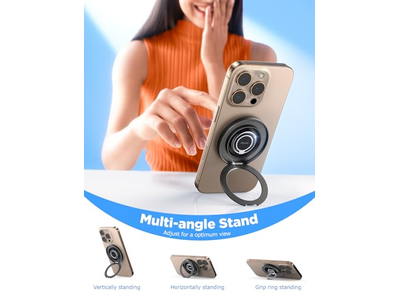Poignée pour téléphone — Magnetic Phone Grip Stand with 360degree Rotation Ring for MagSafe Devices
