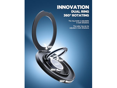 Poignée pour téléphone — Magnetic Phone Grip Stand with 360degree Rotation Ring for MagSafe Devices