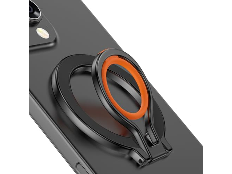 Poignée pour téléphone — Magnetic Phone Grip Stand with Adjustable Kickstand and Finger Strap