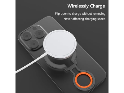 Poignée pour téléphone — Magnetic Phone Grip Stand with Adjustable Kickstand and Finger Strap