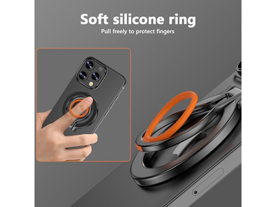 Poignée pour téléphone — Magnetic Phone Grip Stand with Adjustable Kickstand and Finger Strap