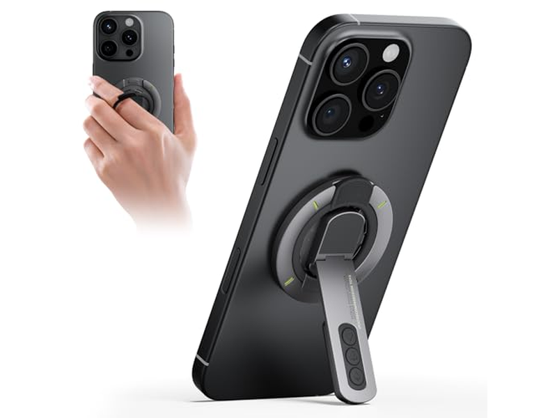 Poignée pour téléphone — Magnetic Phone Grip Stand with Finger Ring Holder and Fidget Design