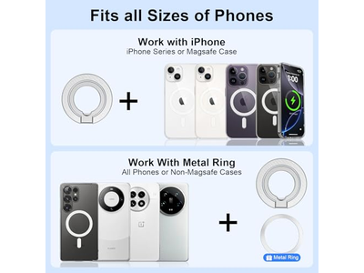 Poignée pour téléphone — Magnetic Phone Grip Stand with Two-Sided Holder and Kickstand