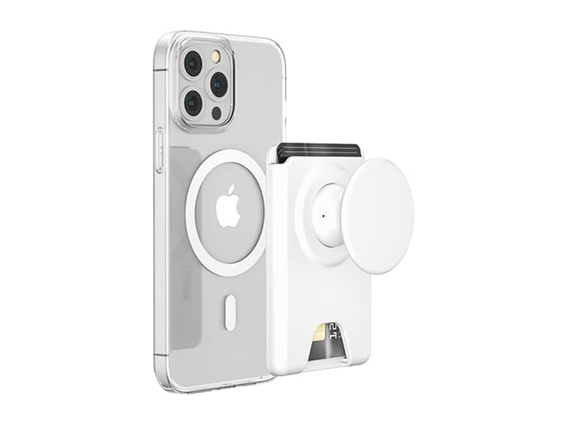 Portefeuille — Magnetic Phone Grip Wallet Stand Expandable and Collapsible White