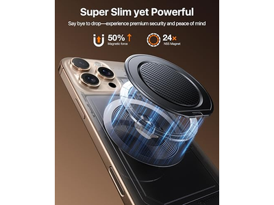 Poignée pour téléphone — Magnetic Phone Grip with 360degree Rotation Compatible with MagSafe Access