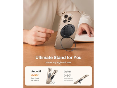 Poignée pour téléphone — Magnetic Phone Grip with 360degree Rotation Compatible with MagSafe Access