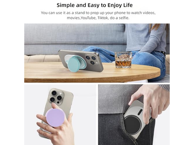 Poignée pour téléphone — Magnetic Phone Grip with Expandable Kickstand Compatible with MagSafe