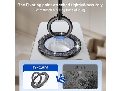 Poignée pour téléphone — Magnetic Phone Grip with Rotatable Kickstand and Removable Accessories