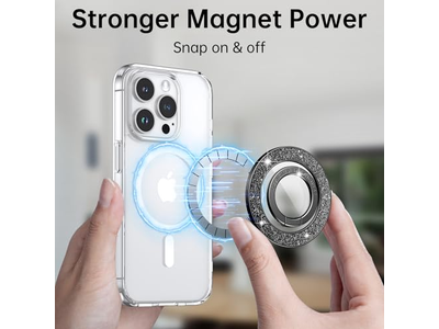 Poignée pour téléphone — Magnetic Phone Grip with Rotatable Kickstand and Removable Accessories