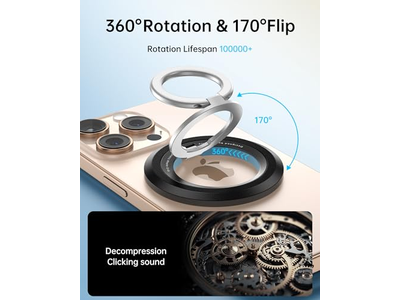 Poignée pour téléphone — Magnetic Phone Holder with 360degree Rotation and Dual-Sided Grip Compatibi