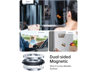 Poignée pour téléphone — Magnetic Phone Holder with 360degree Rotation and Dual-Sided Grip Compatibi
