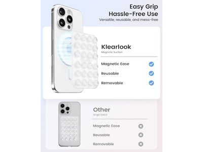Support pour téléphone — Magnetic Phone Mount for Removable Sticky Grip Holder Transparent