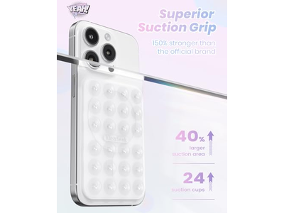 Support pour téléphone — Magnetic Phone Mount for Removable Sticky Grip Holder Transparent