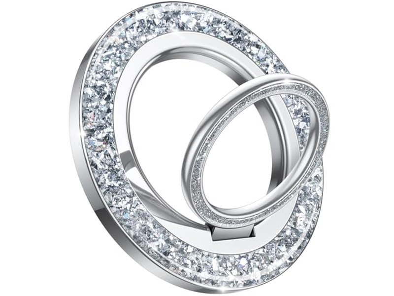 Poignée pour téléphone — Magnetic Phone Ring for MagSafe Grip - Glitter Silver Ring Holder Stan