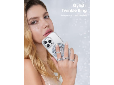 Poignée pour téléphone — Magnetic Phone Ring for MagSafe Grip - Glitter Silver Ring Holder Stan