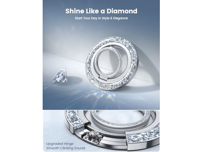 Poignée pour téléphone — Magnetic Phone Ring for MagSafe Grip - Glitter Silver Ring Holder Stan