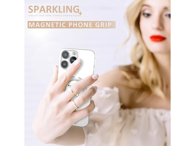 Poignée pour téléphone — Magnetic Phone Ring Holder and Grip Compatible with Wireless Charging