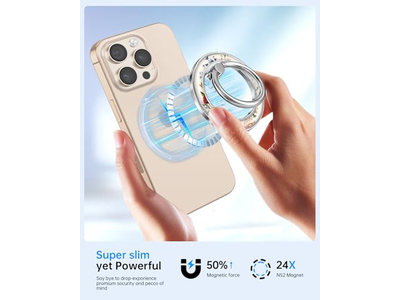 Poignée pour téléphone — Magnetic Phone Ring Holder Compatible with MagSafe - Removable Grip St