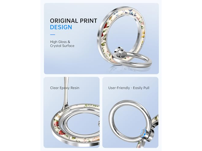 Poignée pour téléphone — Magnetic Phone Ring Holder Compatible with MagSafe - Removable Grip St