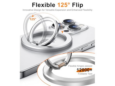 Poignée pour téléphone — Magnetic Phone Ring Holder for Cell Phones Two-Sided Stand Silver