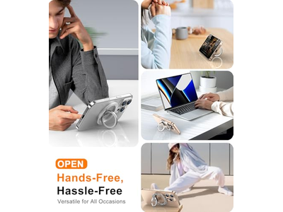 Poignée pour téléphone — Magnetic Phone Ring Holder for Cell Phones Two-Sided Stand Silver