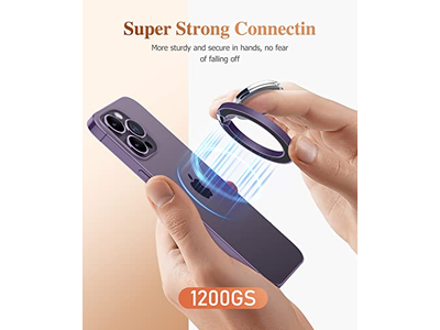 Poignée pour téléphone — Magnetic Phone Ring Holder with Adjustable Stand and Kickstand - Purpl