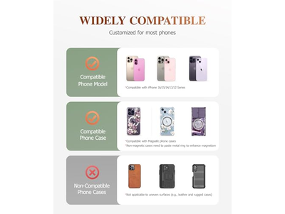 Poignée pour téléphone — Magnetic Phone Ring Holder with Adjustable Stand and Kickstand - Purpl