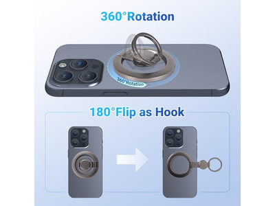 Poignée pour téléphone — Magnetic Phone Ring Holder with Grip and Kickstand Compatible with Mag