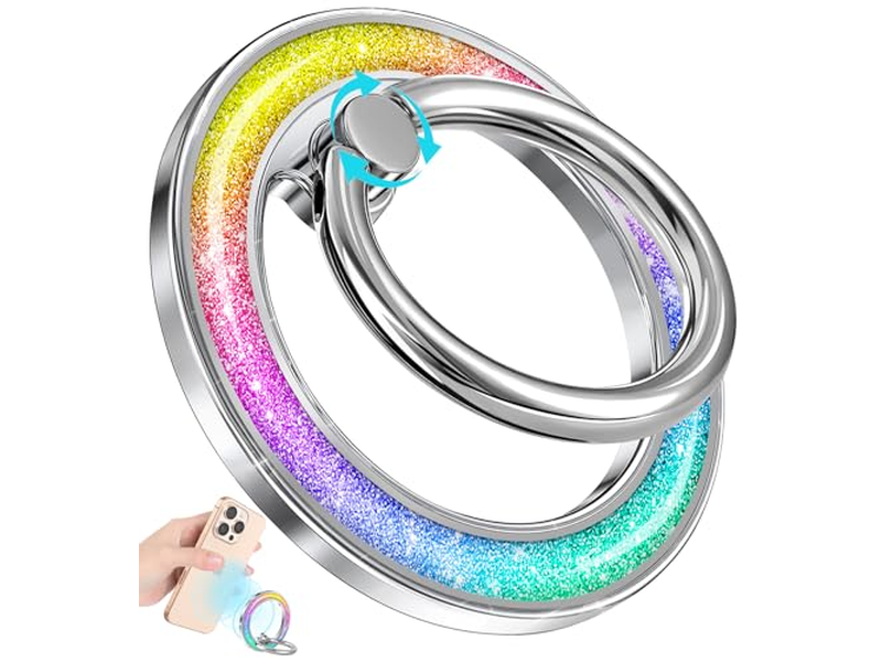 Poignée pour téléphone — Magnetic Phone Ring Holder with Removable Finger Grip - Glitter Design