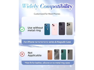 Poignée pour téléphone — Magnetic Phone Ring Holder with Removable Finger Grip - Glitter Design