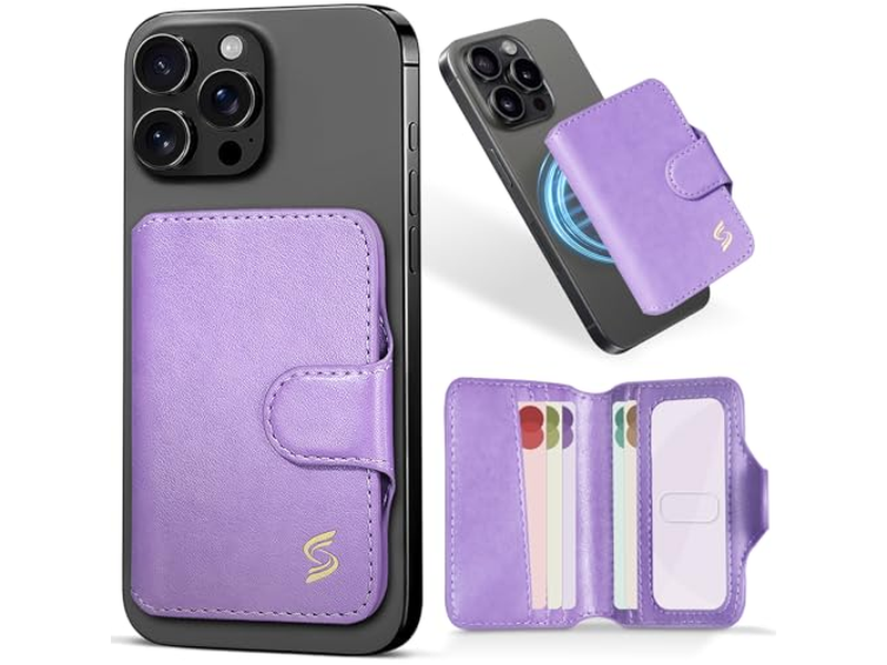 Portefeuille — Magnetic Phone Wallet Card Holder with RFID Blocking 5 Slots for 7 Ca