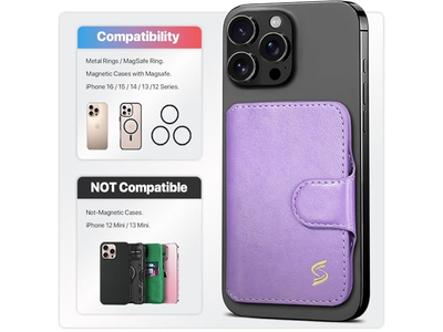 Portefeuille — Magnetic Phone Wallet Card Holder with RFID Blocking 5 Slots for 7 Ca