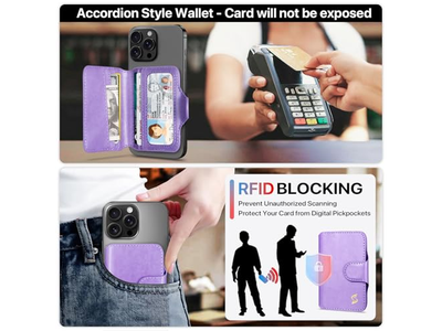 Portefeuille — Magnetic Phone Wallet Card Holder with RFID Blocking 5 Slots for 7 Ca