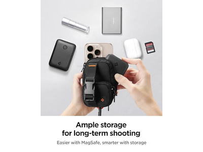 Portefeuille — Magnetic Pouch Organizer for SSD and Card Storage with Clip - Black