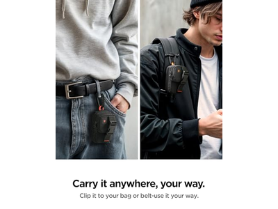 Portefeuille — Magnetic Pouch Organizer for SSD and Card Storage with Clip - Black