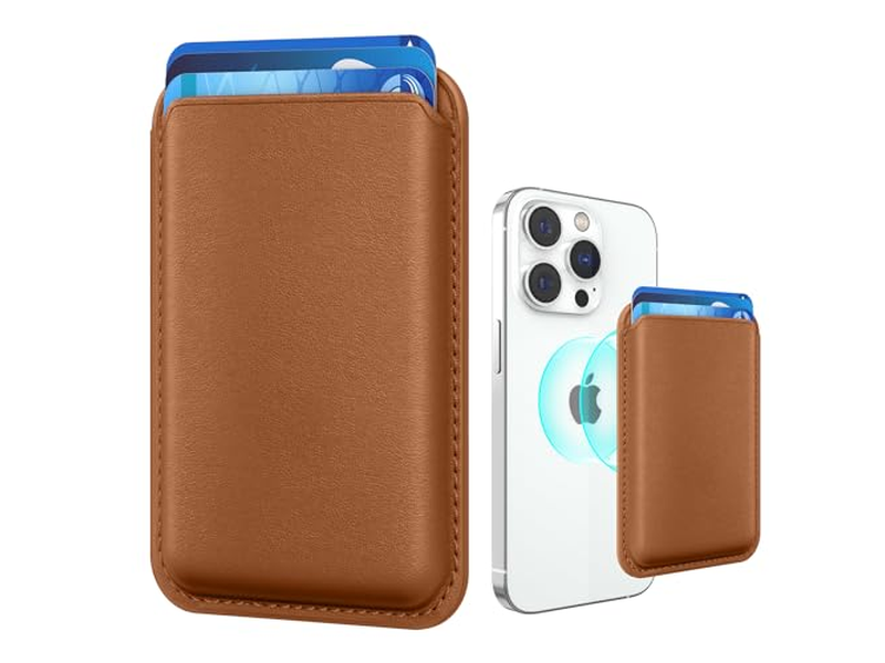 Portefeuille — Magnetic RFID Leather Card Holder for iPhone Stick-on Accessories Br