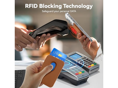 Portefeuille — Magnetic RFID Leather Card Holder for iPhone Stick-on Accessories Br