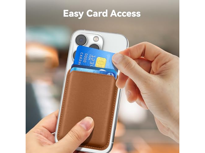 Portefeuille — Magnetic RFID Leather Card Holder for iPhone Stick-on Accessories Br