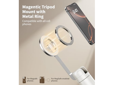 Support pour téléphone — Magnetic Selfie Stick Tripod with Aluminum Strong Magnetic Holder
