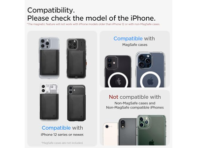 Portefeuille — Magnetic Wallet Card Holder Cash Trifold Wallet Stand for MagSafe