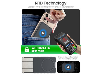 Portefeuille — Magnetic Wallet Card Holder Holds 6-7 Cards RFID Blocking Ultra-Sli