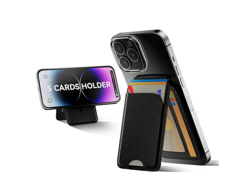 Portefeuille — Magnetic Wallet for iPhone 5 Card Holder with Stand RFID Blocking B