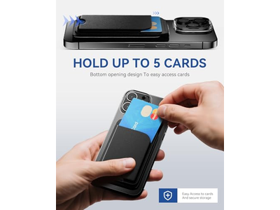 Portefeuille — Magnetic Wallet for iPhone 5 Card Holder with Stand RFID Blocking B